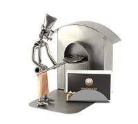 Steelman24 I Omini di Viti Pizzaiolo con Portabiglietti da Visita I Idee Regalo Originale I Soprammobili in Metallo I Modellino