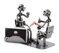 Steelman24 I Omini di Viti Psichiatra con Portabiglietti da Visita I Idee Regalo Originale I Soprammobili in Metallo I Modellino