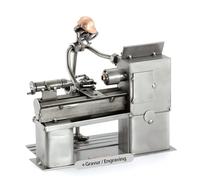 Steelman24 I Omini di Viti Tornitore con Piastra di Incisione Personale I Idee Regalo Originale I Soprammobili in Metallo I Modellino