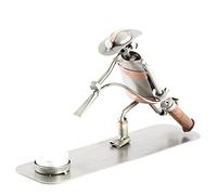 Steelman24 I Omini di Viti Vigile del Fuoco Portacandelina I Idee Regalo Originale I Soprammobili in Metallo I Modellino