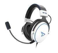 Steelplay HP-52, Cuffie da gioco cablate con microfono omnidirezionale, flessibile e rimovibile, audio surround 5.1, compatibile con PS5, PS4, Switch, PC, Mac, Xbox, Smartphone, bianco