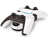 Steelplay - stazione di ricarica per controller PS5, supporto per doppia ricarica rapida USB, caricatore per controller compatibile con controller Dualsense PS5 - Bianco