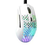SteelSeries Aerox 3 - Mouse da gioco RGB traforato - Design ultraleggero e resistente all'acqua - Sensore ottico TrueMove Core da 8.500 DPI - Snow