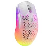 SteelSeries Aerox 3 Wireless - Mouse da gioco RGB traforato - Design ultraleggero e resistente all'acqua - Sensore ottico TrueMove Air da 18K DPI - Ghost