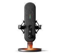 SteelSeries Alias Mic USB per PC - Capsula 3x più grande per il gioco, lo streaming e il podcasting - Cancellazione del rumore AI - LED per il mute e il monitoraggio del livello - Supporto antiurto