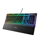 SteelSeries Apex 3 Tastiera da Gaming RGB, Illuminazione RGB a 10 Zone, Poggiapolsi Magnetico di Alta Qualità, PC Layout Americano (QWERTY)