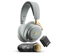 SteelSeries Arctis Nova Elite - Cuffie gaming wireless - HiRes Audio- 96kHz/24bit - Speaker in fibra carbonio - ANC - IA Integrata - App - 2,4GHz+BT - Multisource; OmniPlay PC+PS+Xbox - Sage&Gold