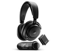 SteelSeries Arctis Nova Elite - Cuffie gaming wireless - HiRes Audio- 96kHz/24bit - Speaker in fibra di carbonio - ANC - IA Integrata - App - 2,4GHz+BT - Multisource; OmniPlay PC+PS+Xbox - Nero