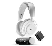 SteelSeries Arctis Nova Pro Omni - Cuffie gioco wireless Hi-Res, 96kHz/24bit, ANC, Mic ClearCast Pro, Filtro antirumore IA, App mobile, Mix 2,4GHz + BT, OmniPlay PC+PlayStation+Xbox - Bianco