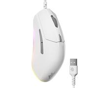 SteelSeries Rival 3 Gen 2 - Mouse da gioco - Sensore ottico TrueMove Core da 8500 DPI - 60 milioni di clic di durata - bassa latenza - 77 g di peso - 100% piedini in PTFE - RGB - Bianco