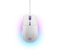 SteelSeries Rival 3 Gen 2 - Mouse da gioco - Sensore ottico TrueMove Core da 8500 DPI - 60 milioni di clic di durata - bassa latenza - 77 g di peso - 100% piedini in PTFE - RGB - Bianco