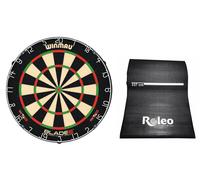 Steeltip Set Profi-Dartscheibe Winmau Lama 6 + Roleo Dartmatte