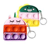 Steemjoey 2 pezzi Mini Pop Push It Fidget Toy Portachiavi per Adulti e Bambini, Colorato Silicone Spremere Pop Bubble Giocattoli Sensoriali, Giocattoli Antistress e Ansiolitici per ADHD, OCD, Autismo