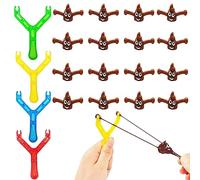 Steemjoey 20pcs Cacca Giocattolo, 4 Fionda Cacca tiro con la Fionda Scherzo 16 Mini Fionda di Gomma Giocattoli Cacca Volanti, Riempitori del sacchetto del partito per i bambini adulti (Colore Casuale)