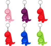 Steemjoey 6PCS Mini Pop Push It Fidget Toy Portachiavi, Colorato Silicone Poppet Bubble Giocattoli Sensoriali Bulk, Squeeze Silicone Pop Bubble Autismo Giocattoli Antistress per Bambini Adulti