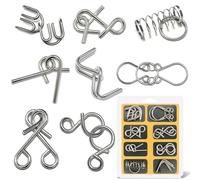 Steemjoey 8 PCS Rompicapo Metallo, Puzzle in Metallo, Giochi Rompicapo Gioco Intelligenza Giocattoli Educativi Metal IQ Puzzle Regalo per Adulti Bambini Adolescenti
