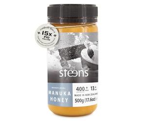 Steens Miele di Manuka - MGO 400+ - Puro Miele Manuka grezzo 100% certificato UMF 13+ - Invasettato e sigillato in Nuova Zelanda - Manuka Honey - 500 g