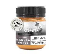 Steens Miele di Manuka - MGO 830+ - Puro Miele Manuka grezzo 100% certificato UMF 20+ - Invasettato e sigillato in Nuova Zelanda - Manuka Honey - 225 g