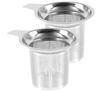 Steeper per tè a foglie sfuse 2 pezzi Infusore per tè a foglie sfuse in rete di acciaio inossidabile con manici resistenti al calore Filtro sospeso per teiere, tazze, tazze, orecchio singolo