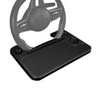 Steering Wheel Tray, Hook On Wheels Desk, 16.54x11.02 Inches Multipurpose Tray, Laptop Mount, Travel Organizer, Convenient Car Accessories for Eating, Working, Commuting and Road Trips Use