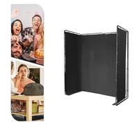 Steeviuzj 4 x 2,4 m di sfondo per fotografia, pieghevole, grande supporto per sfondo portatile, con panno nero per video dal vivo, giochi in streaming, interviste