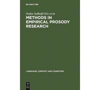 Stefan Sudhoff Methods in Empirical Prosody Research (Copertina rigida)