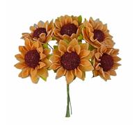 STEFANAZZI 36 Pezzi Ø 4 cm Girasoli in Gomma crepla e Organza per bomboniere Matrimonio cresima Comunione Battesimo Compleanno Decorazioni per sacchettini e scatoline