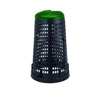 Stefanplast 24705 Trespolo con Coperchio, Plastica, Nero/Verde
