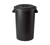 Stefanplast 25130 Bidone Immondizia con Coperchio, Plastica, Nero, 120 litri