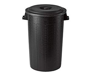 Stefanplast 25130 Bidone Immondizia con Coperchio, Plastica, Nero, 120 litri