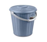 Stefanplast 3667 Secchio con Coperchio, Plastica, Blu, 30 x 30 x 28.5 cm