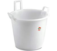 STEFANPLAST Mastello 3 Manici in Politene, Bianco, Cm 45, Lt 35, Polipropilene