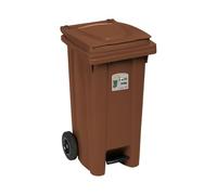 CONTENITORE 120lt CON PEDALE MARRONE