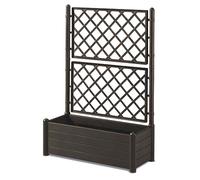 Stefanplast 96156-08 80L Fioreria Rettangolare con Spaliera - Marrone Scuro