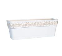 Vaso da Balcone Balconetta Opera Gaia Bianco e Travertino 50 cm