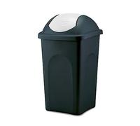 Pattumiera Bidone Basculante Fusto Nero e Bascula Bianca 60 Litri Stefanplast