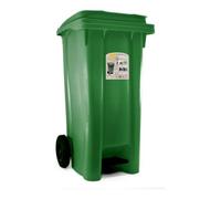 Stefanplast Bidone carellato (120Lt) con pedale URBAN ECO SYSTEM Verde 25701