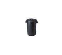 Stefanplast Bidone Immondizia con Coperchio, Plastica, Nero
