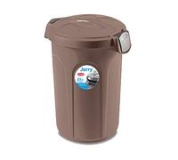 Stefanplast Bidone con Coperchio Jerry 23 Litri Tortora con Maniglie e Chiusura con Clip - marrone 8003507703254