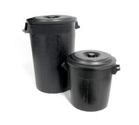 Bidone I mm ondizia Politene Nero Con Coperchio L100 53x67x62 Cm Stefanplast