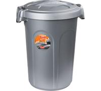 STEFANPLAST Bidone Spazzatura Pattumiera Rifiuti con Coperchio e Manici Capacità 46 Litri 45x40x61h cm colore Grigio - 70500