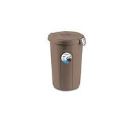 Stefanplast Bidone con Coperchio Tom 46 Litri Tortora con Maniglie e Chiusura con Clip - beige 8003507705265