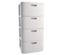 Stefanplast Cassettiera Domus in Plastica Bianca 4 Cassetti - H80 cm