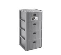 Stefanplast Cassettiera Elegance 4 Cassetti Grigio 40x40x80 cm