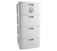 Stefanplast Cassettiera salvaspazio 4C (40x40x80cm) DOMUS HOME COLLECTION Bianco