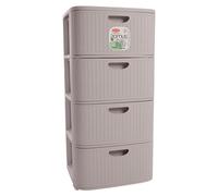 Stefanplast Cassettiera salvaspazio 4C (40x40x80cm) DOMUS HOME COLLECTION Greige