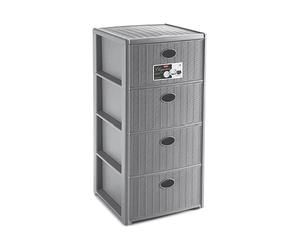 Stefanplast Cassettiera salvaspazio 4C (40x40x80cm) ELEGANCE Grigio 30418