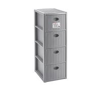 Stefanplast Cassettiera salvaspazio 4C Slim (30x40x80cm) ELEGANCE Grigio 30306
