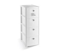 Stefanplast Cassettiera Salvaspazio, Bianco, Larghezza 30 x 40 profondità x 80 Altezza cm