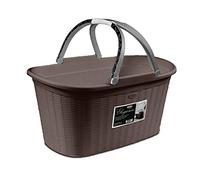 Stefanplast Cesta Cesto portabiancheria con Manici Modello Elegance Effetto Vimini 35Lt (wengè)